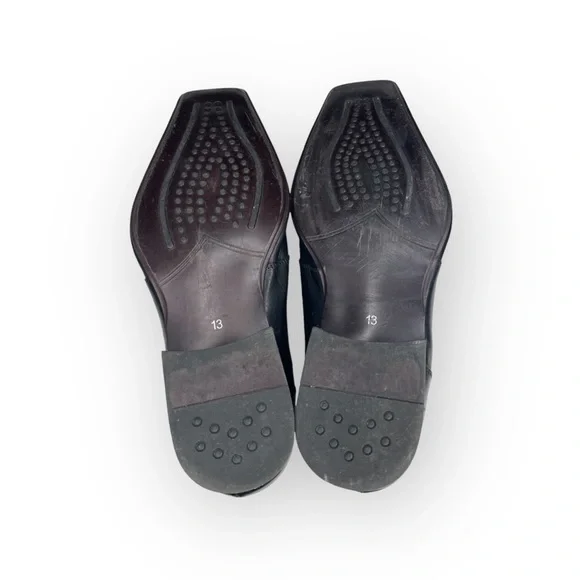 Stacy Adams  Square Toe Dress Shoe Booties  Black Leather Shooties  13D 